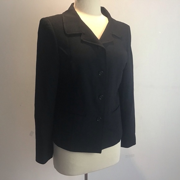 Ann Freedberg vintage black four button blazer size 8-10 - Picture 1 of 10